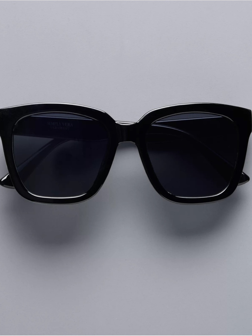 Simply Vera Wang Women's Square Black Sunglasses